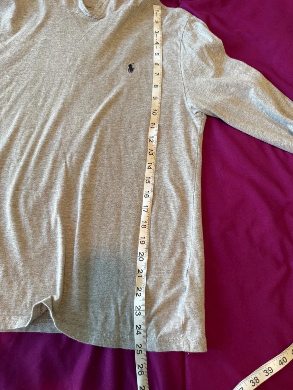 Polo Ralph Lauren Gray Cotton Long Sleeve Hooded T-Shirt Boys XL 18 20